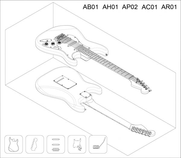 Fender Stratocaster Isometric View 02