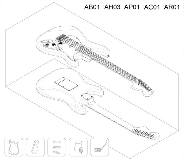Fender Stratocaster Isometric View 03