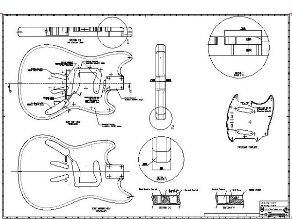 Fender Mustang Drawings 01_2