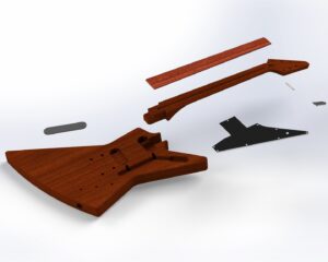 Explorer with Flying V Headstock 3D CAD Files