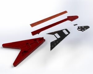 Flying V Bass (Thunderbird Pickups) 3D CAD Files
