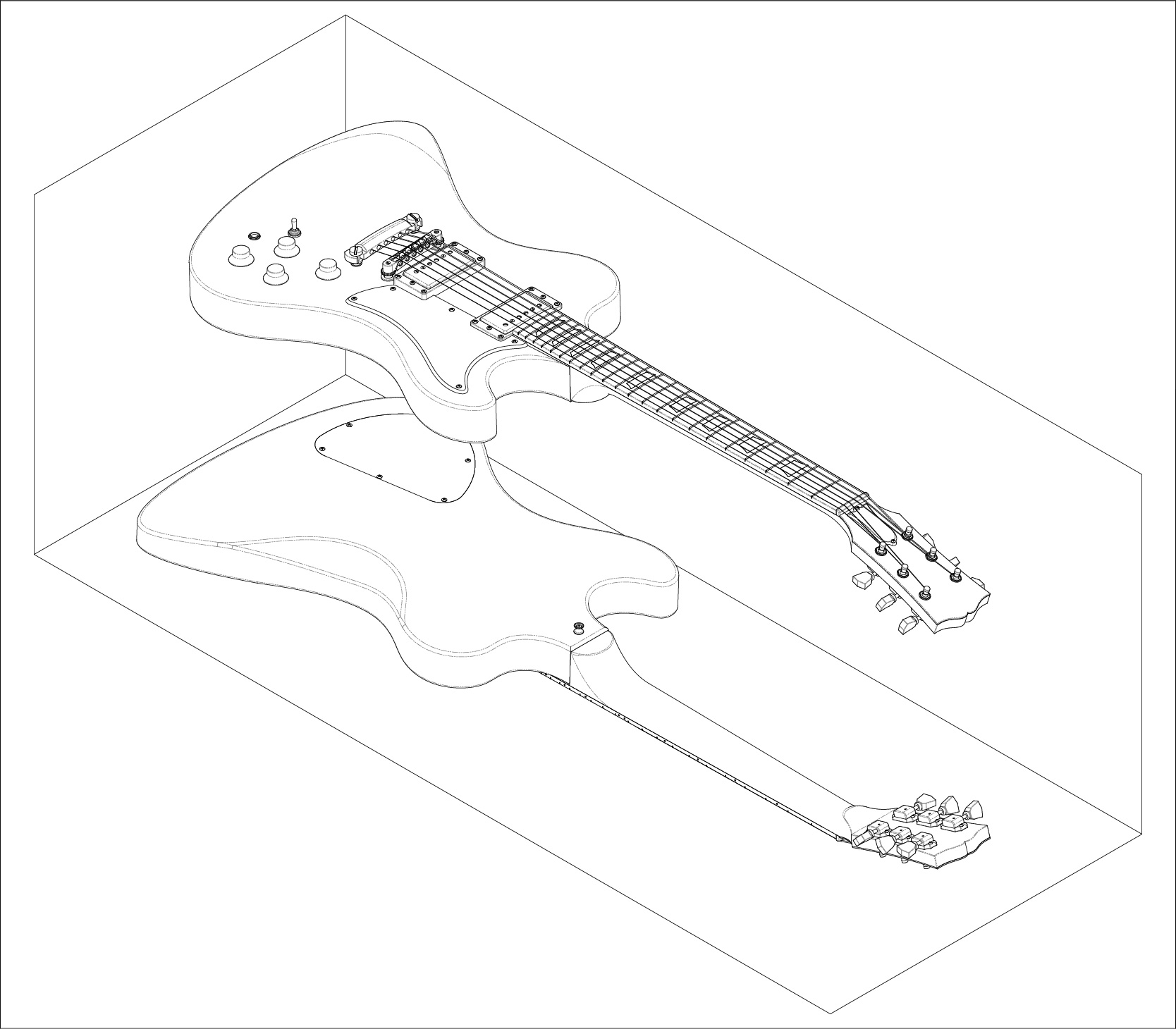 Electric Guitar #7 Drawing by Ian Mitchell - Pixels