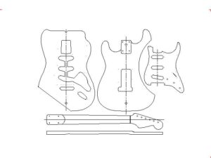 Stratocaster SSS Template DXF File