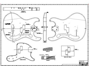 2000s Mosrite Mark II RAMONE – Hardtail – P-Bass Pickup – PDF Plans Blueprint – Electric Bass 01