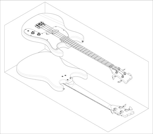 2000s Mosrite Mark II Bass Isometric View 01