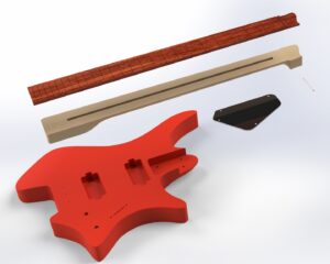 Strandberg Style 6 Strings HH “C” Neck Profile Standard 25,5in Scale 3D CAD Model