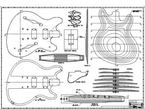 Starcaster Humbuckers Chambered PDF Plans Blueprint – Electric Guitar 01