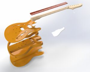Starcaster Humbuckers Chambered Hollow Body 3D Model CAD Files